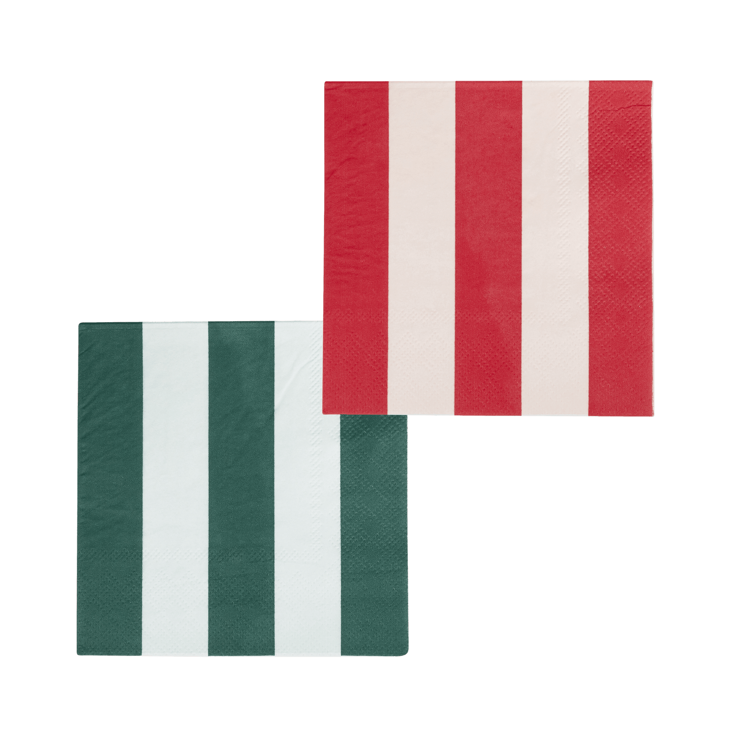 Red and Pink Green and Mint Striped Cocktail Napkin Set - Jennie Dots