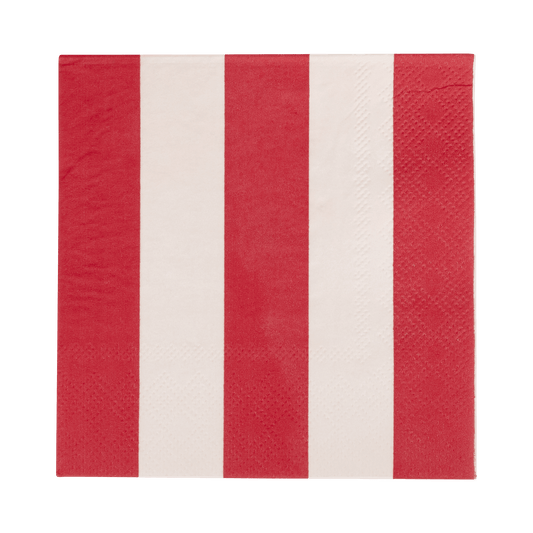 Red and Pink Green and Mint Striped Cocktail Napkin Set - Jennie Dots