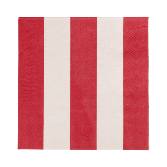 Red and Pink Green and Mint Striped Cocktail Napkin Set - Jennie Dots