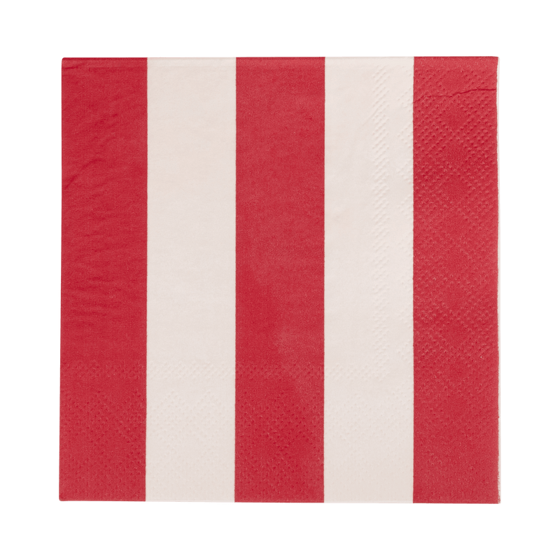 Red and Pink Green and Mint Striped Cocktail Napkin Set - Jennie Dots