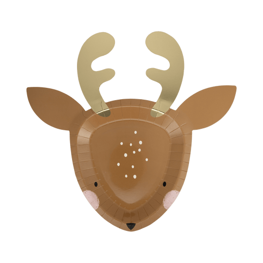 Reindeer Shaped 10" Plate - Jennie Dots