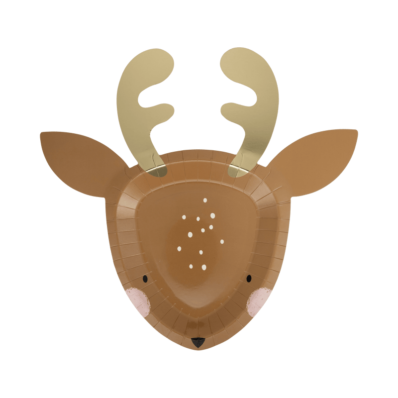 Reindeer Shaped 10" Plate - Jennie Dots
