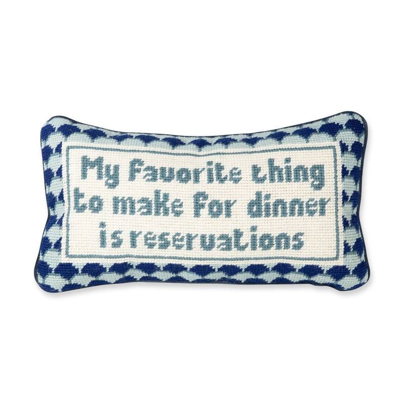 Reservations Needlepoint Pillow - Jennie Dots