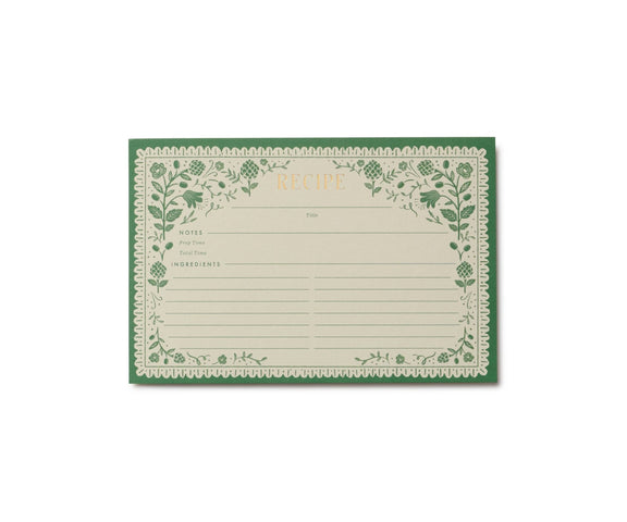 Rifle Paper Co. - Pack of 12 Artichoke Recipe Cards - Jennie Dots