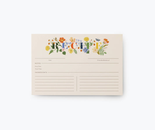 Rifle Paper Co. - Pack of 12 Mayfair Recipe Card - Jennie Dots