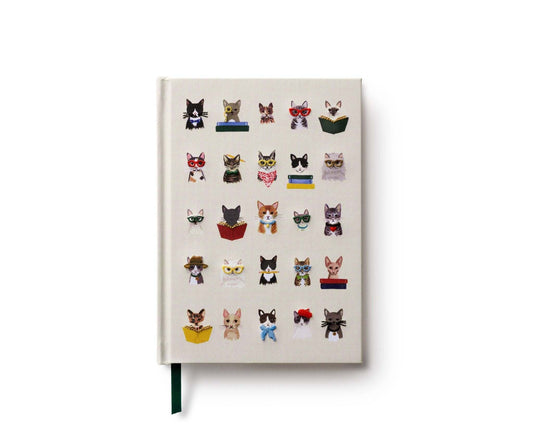 Rifle Paper Co. - Studious Cats Embroidered Journal - Jennie Dots
