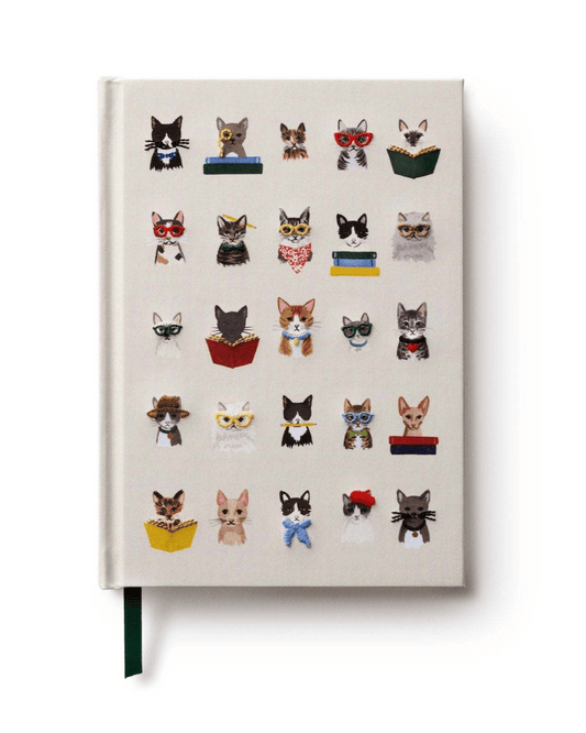 Rifle Paper Co. - Studious Cats Embroidered Journal - Jennie Dots