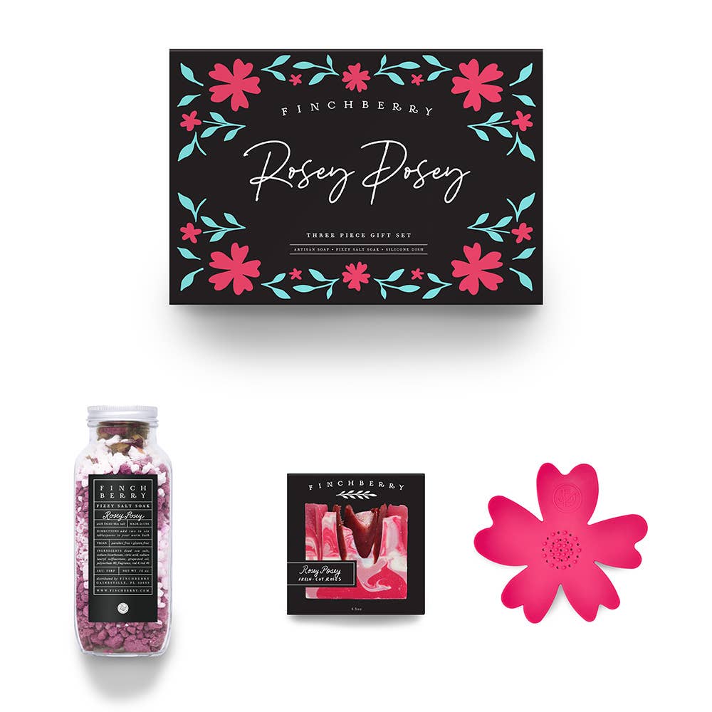 Rosey Posey 3 Pc Bath & Body Gift Set - Jennie Dots