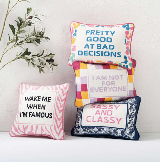 Sassy And Classy Embroidered Pillow - Jennie Dots