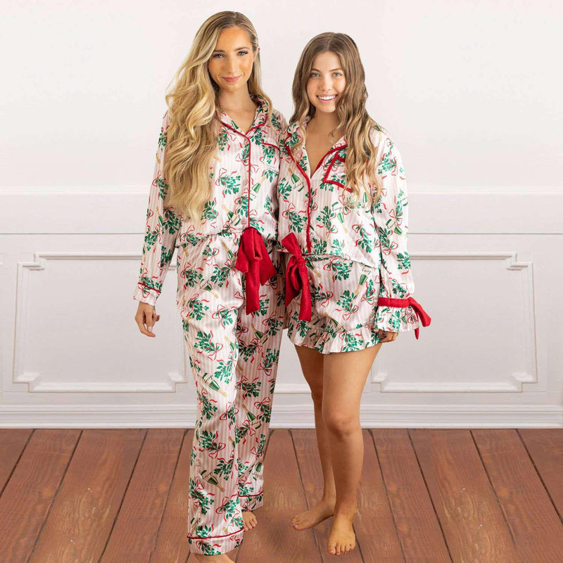 Satin Ruffle Short PJ Set - Jennie Dots