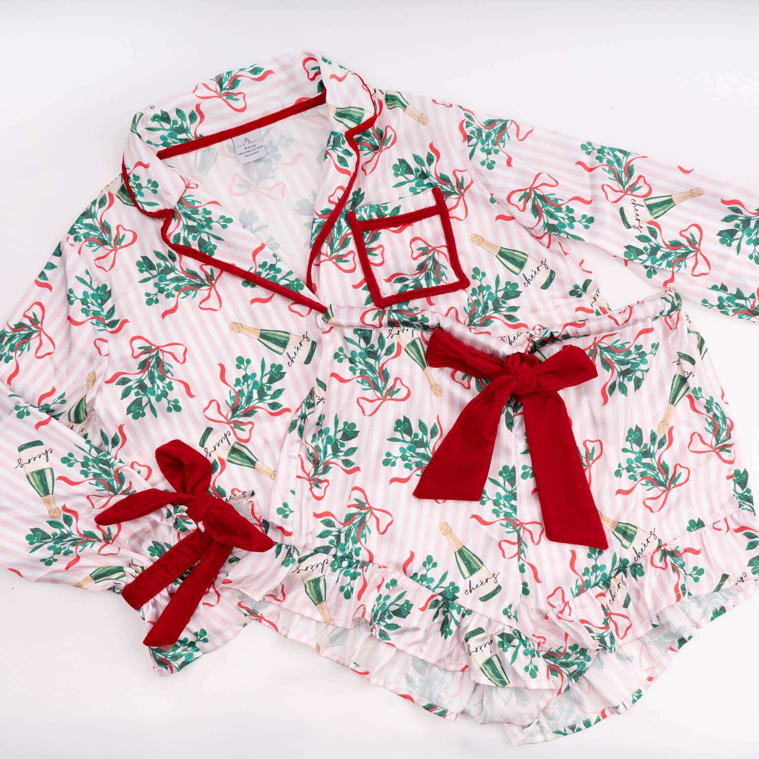 Satin Ruffle Short PJ Set - Jennie Dots