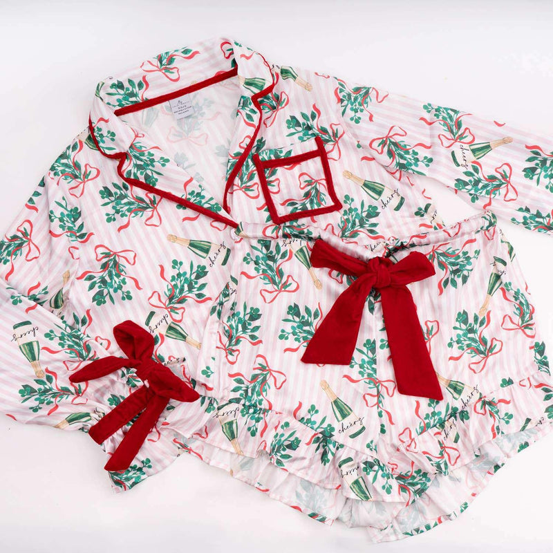 Satin Ruffle Short PJ Set - Jennie Dots