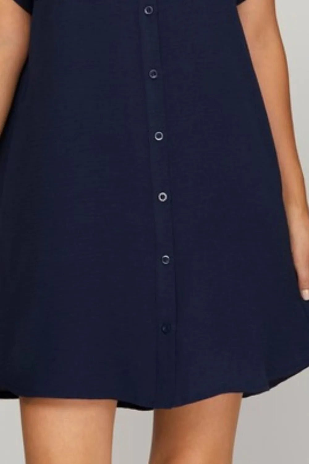 She + Sky Button Down Short Sleeve Woven Shirt Dress - Jennie Dots