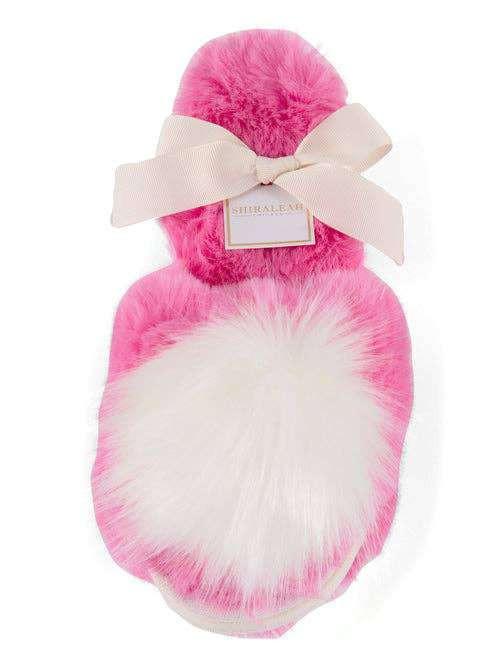 Shiraleah Super Soft Cozy Pom Slippers Pink & White - Jennie Dots