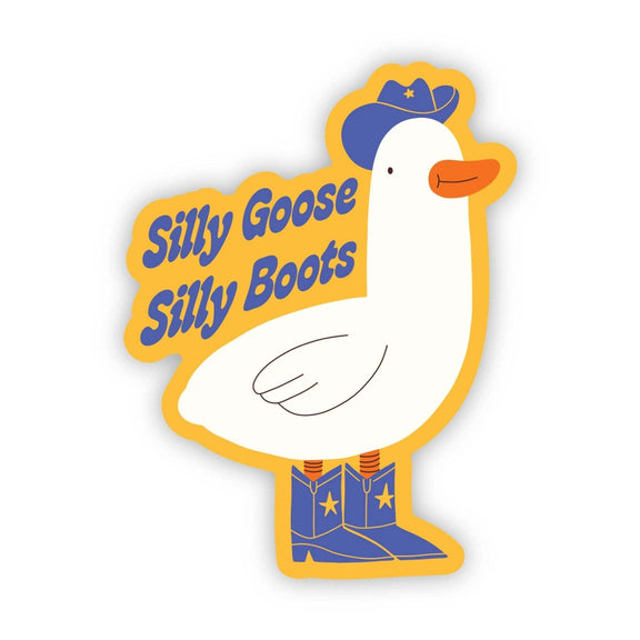 Silly Goose in Cowboy Boots Vinyl Sticker