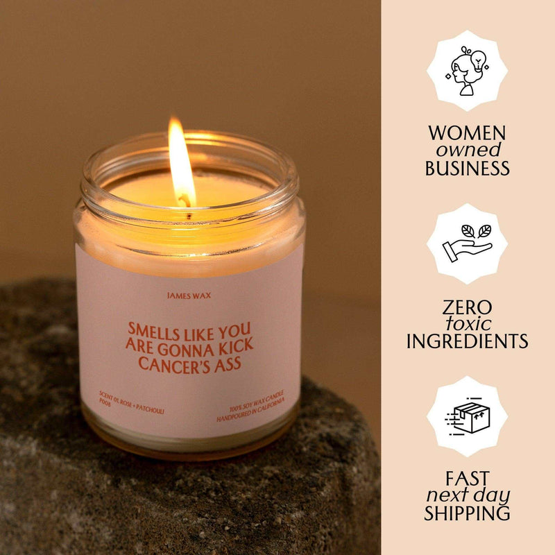 “Smells Like You Are Gonna Kick Cancer's Ass” Candle - Jennie Dots