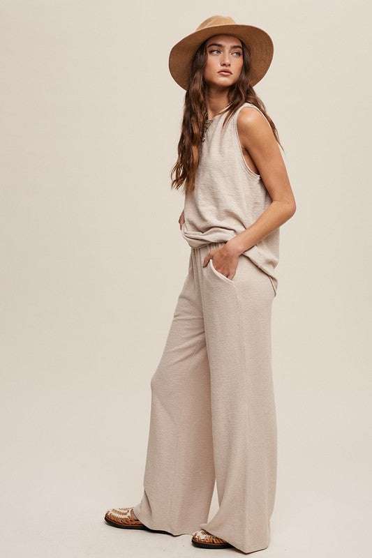 Soft Knit Tank and Sweat Pant Set - Jennie Dots