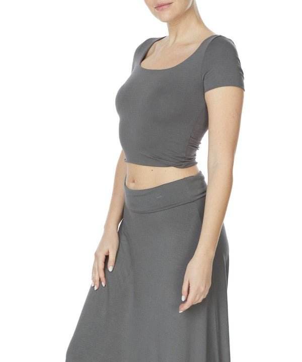 Studio Ko Bamboo Crop Cap Sleeve Top - Jennie Dots