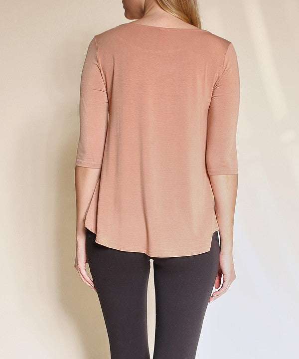 Studio Ko Boatneck Elbow Sleeve Top - Jennie Dots