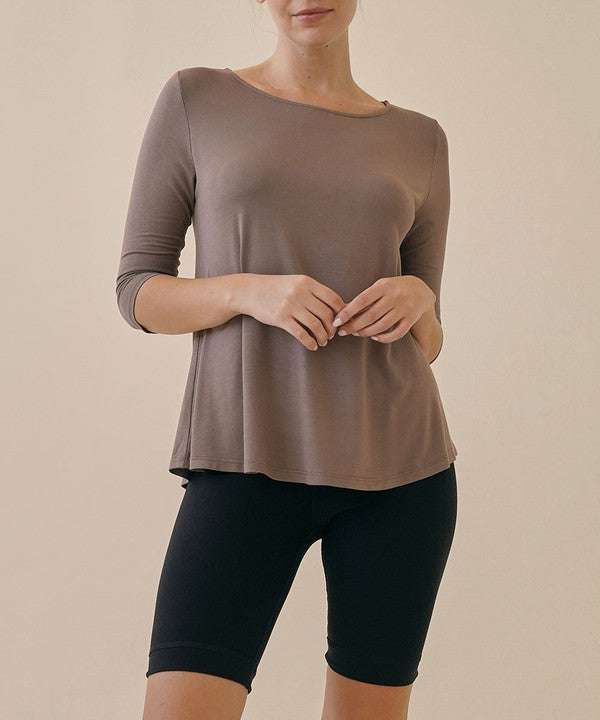Studio Ko Boatneck Elbow Sleeve Top - Jennie Dots