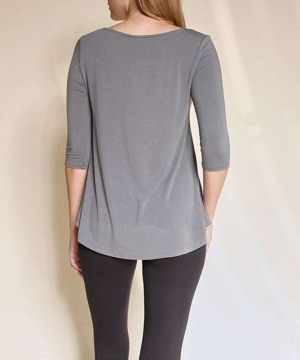 Studio Ko Boatneck Elbow Sleeve Top - Jennie Dots