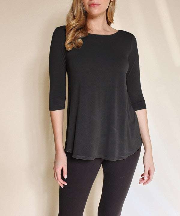 Studio Ko Boatneck Elbow Sleeve Top - Jennie Dots