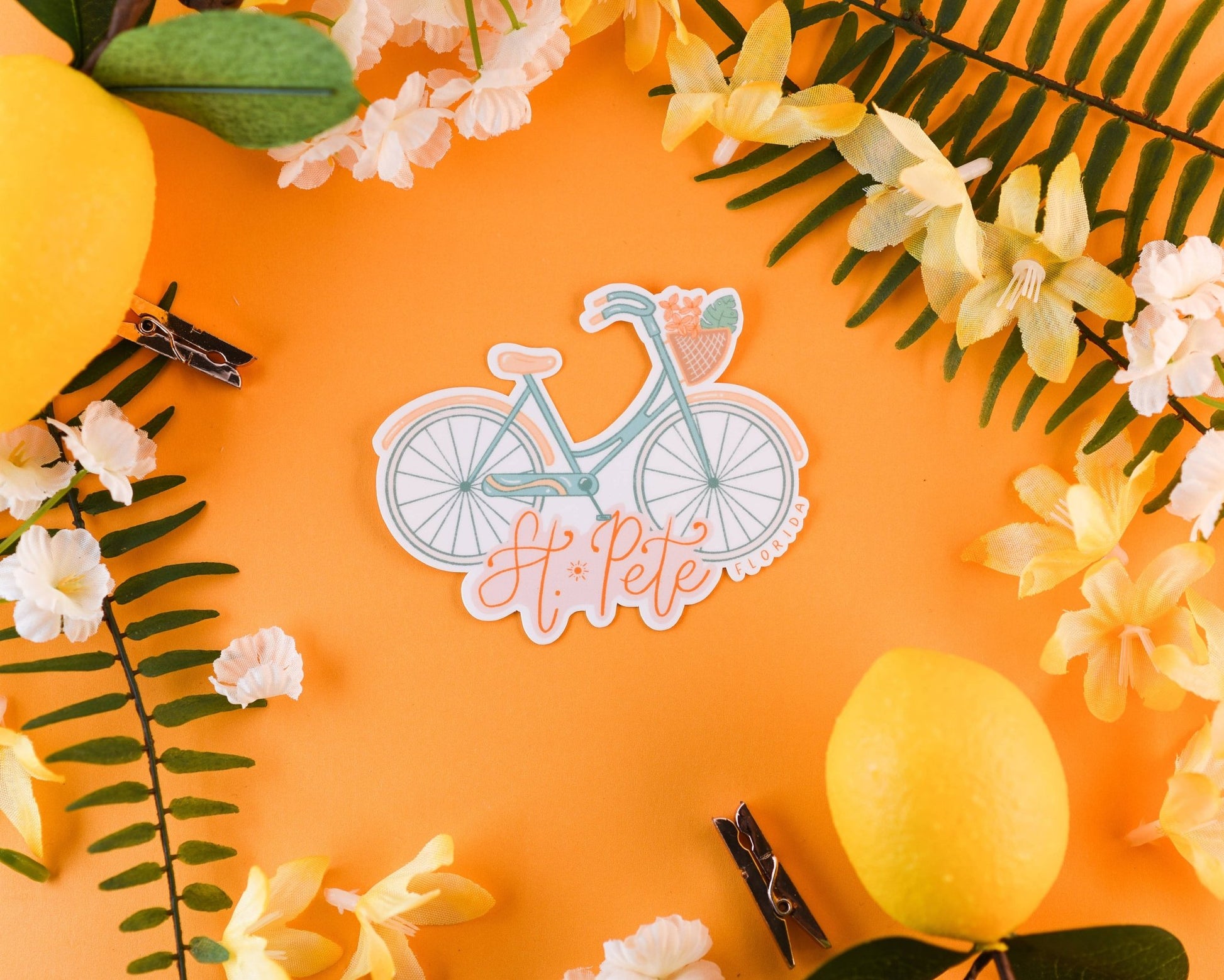 Sunglow Paper Co. - St Pete Bike Sticker - Jennie Dots