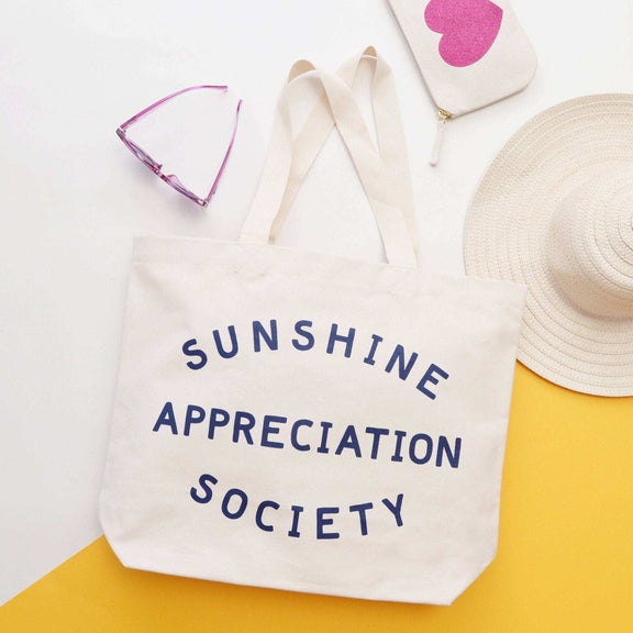 Sunshine Appreciation Society - Big Canvas Tote Bag Alphabet Bags - Jennie Dots