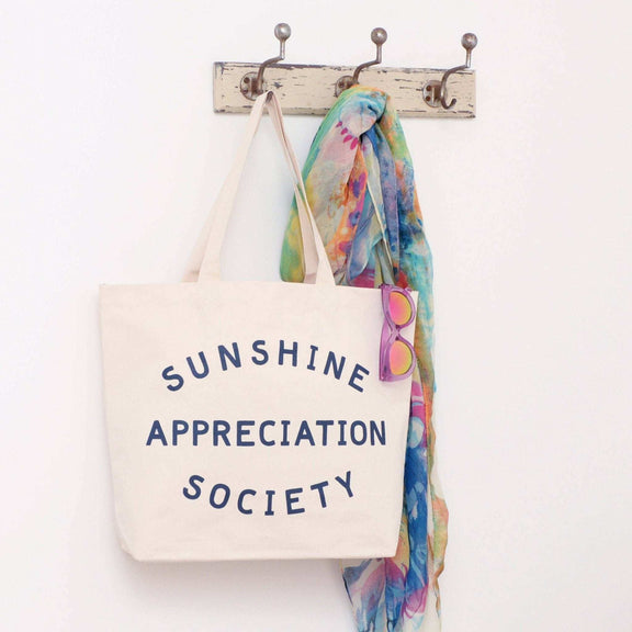 Sunshine Appreciation Society - Big Canvas Tote Bag Alphabet Bags - Jennie Dots