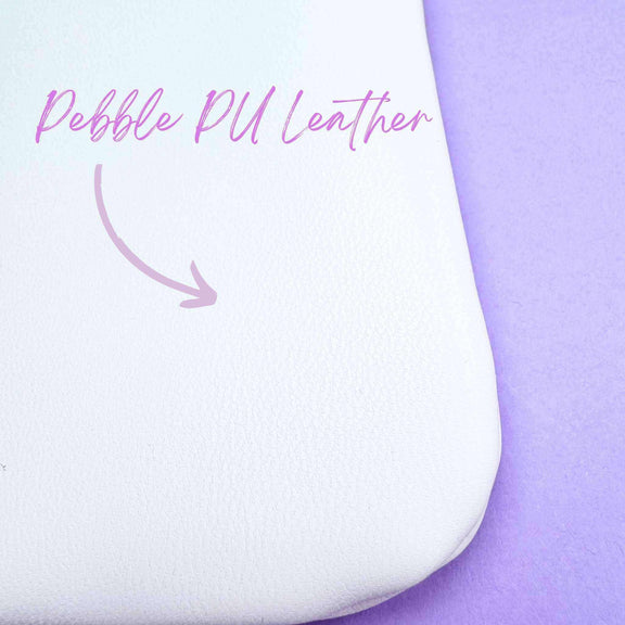Swiftie Colorblock Script Bag with Pebble PU Leather Detail on Purple Background