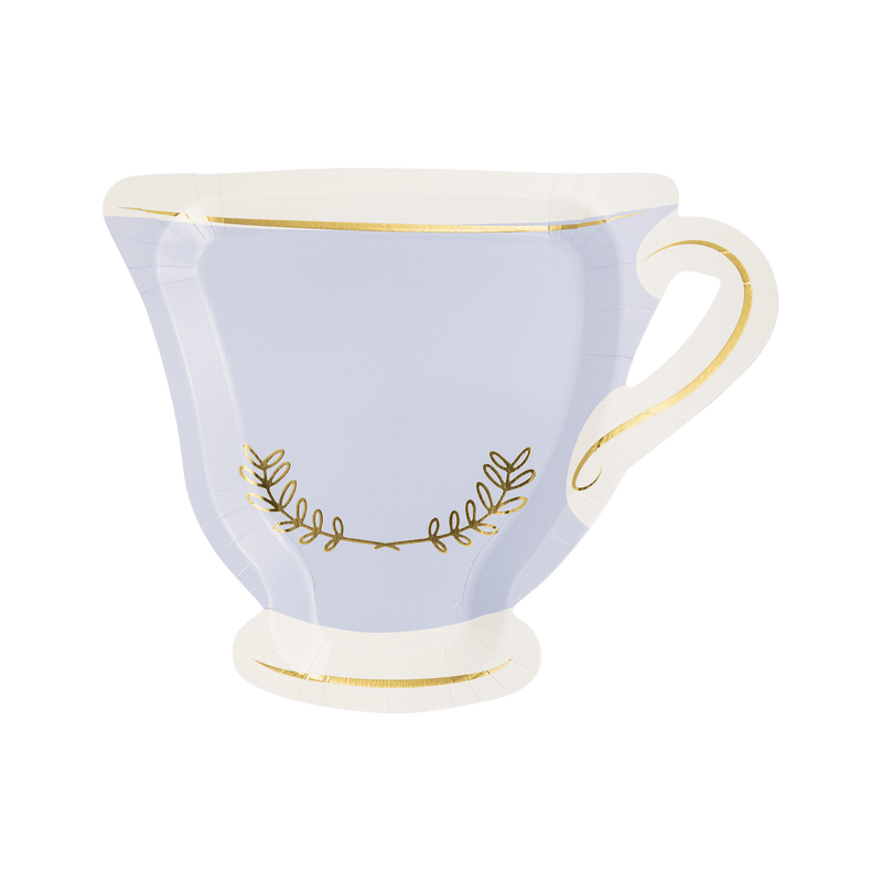 Tea Party Cup Shaped Paper Plate Set - 3 colors - Jennie Dots