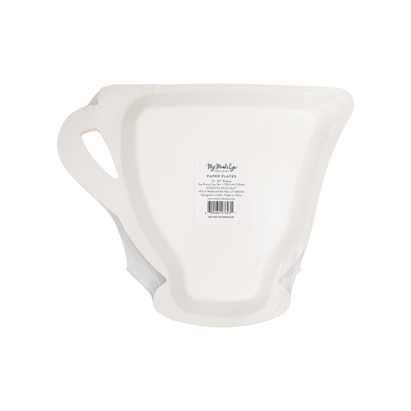 Tea Party Cup Shaped Paper Plate Set - 3 colors - Jennie Dots