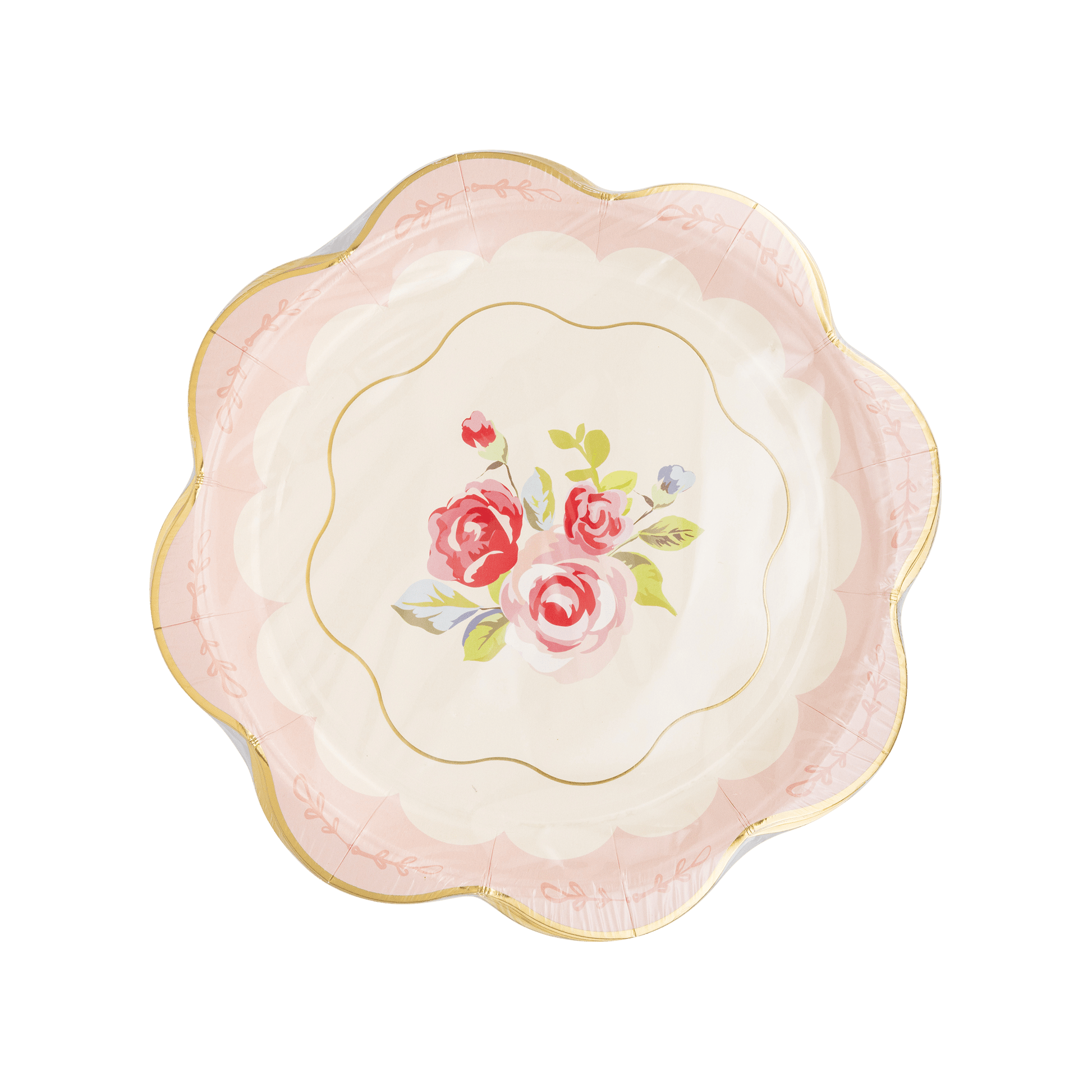 Tea Party Scalloped Round Paper Plate - Jennie Dots