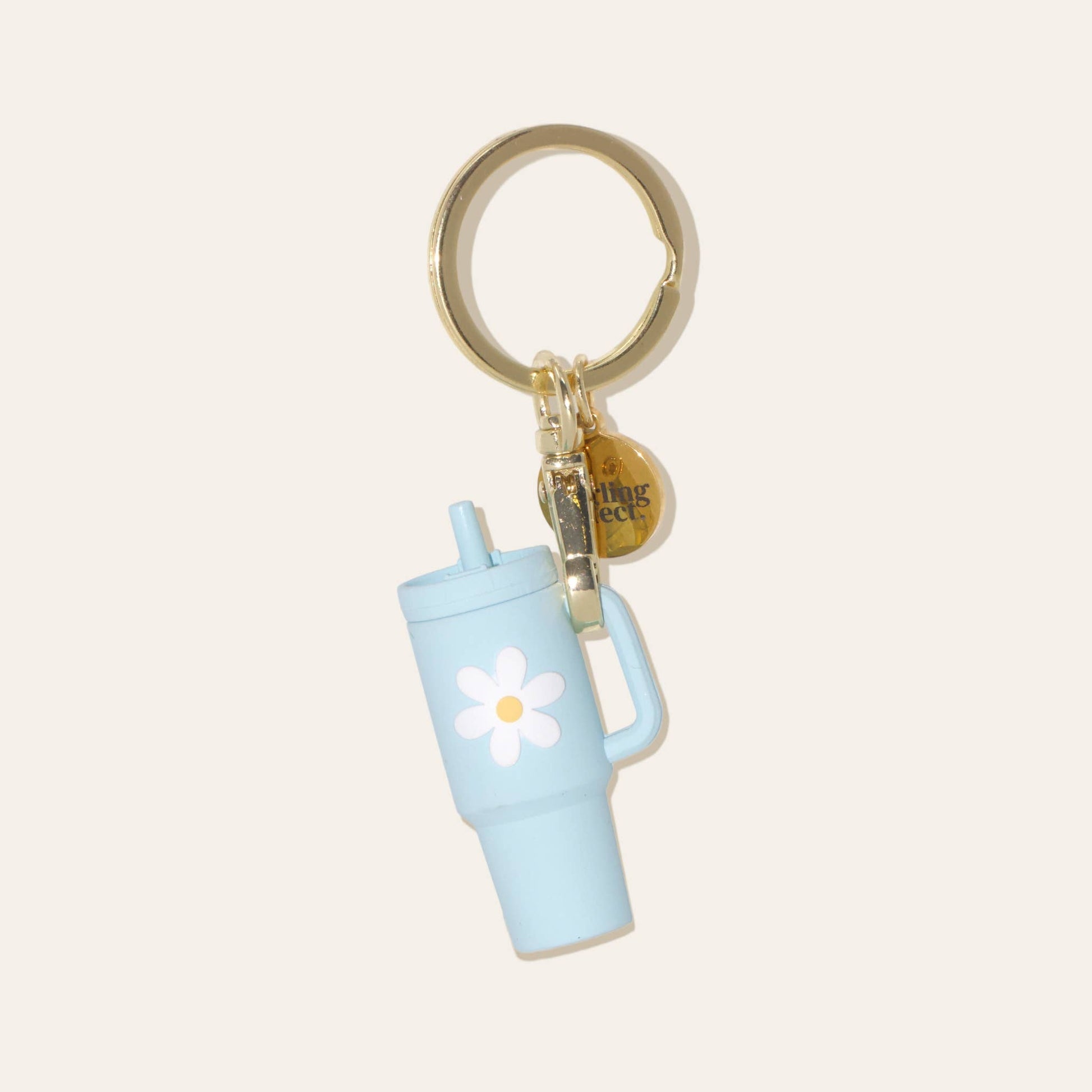 Tiny Tumbler Keychain - Aqua - Jennie Dots