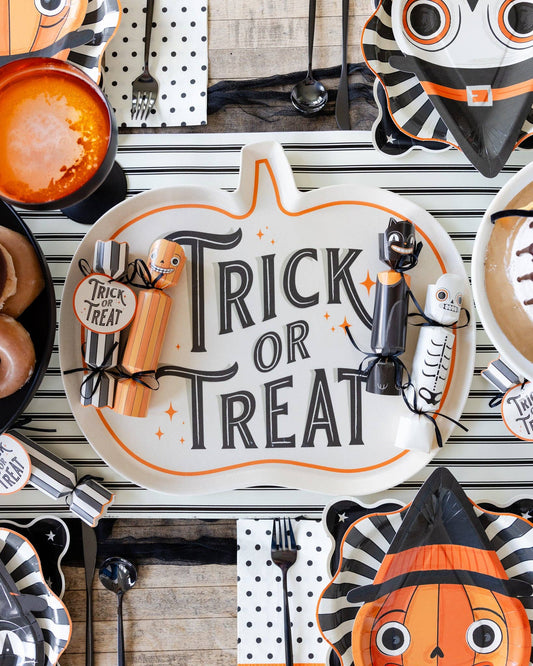 Trick or Treat Shaped Bamboo Tray - Jennie Dots