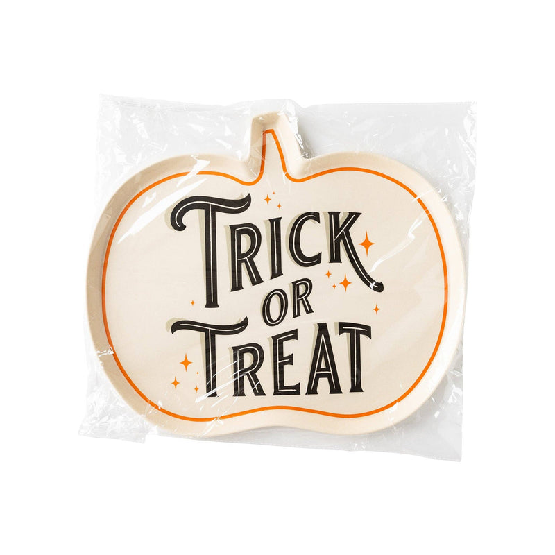 Trick or Treat Shaped Bamboo Tray - Jennie Dots