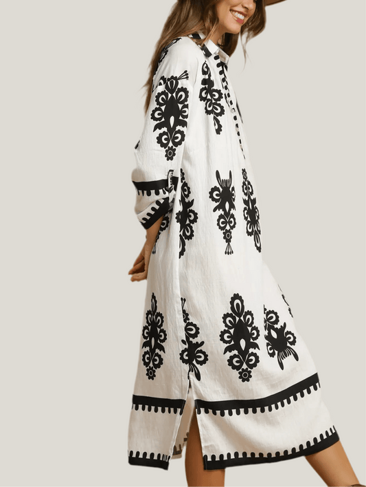 Umgee Abstract Print Midi Dress - Jennie Dots