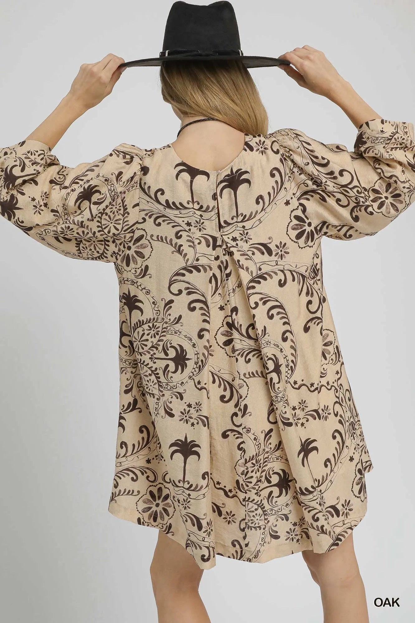Umgee Boho Printed Balloon Sleeve Mini Dress - Jennie Dots