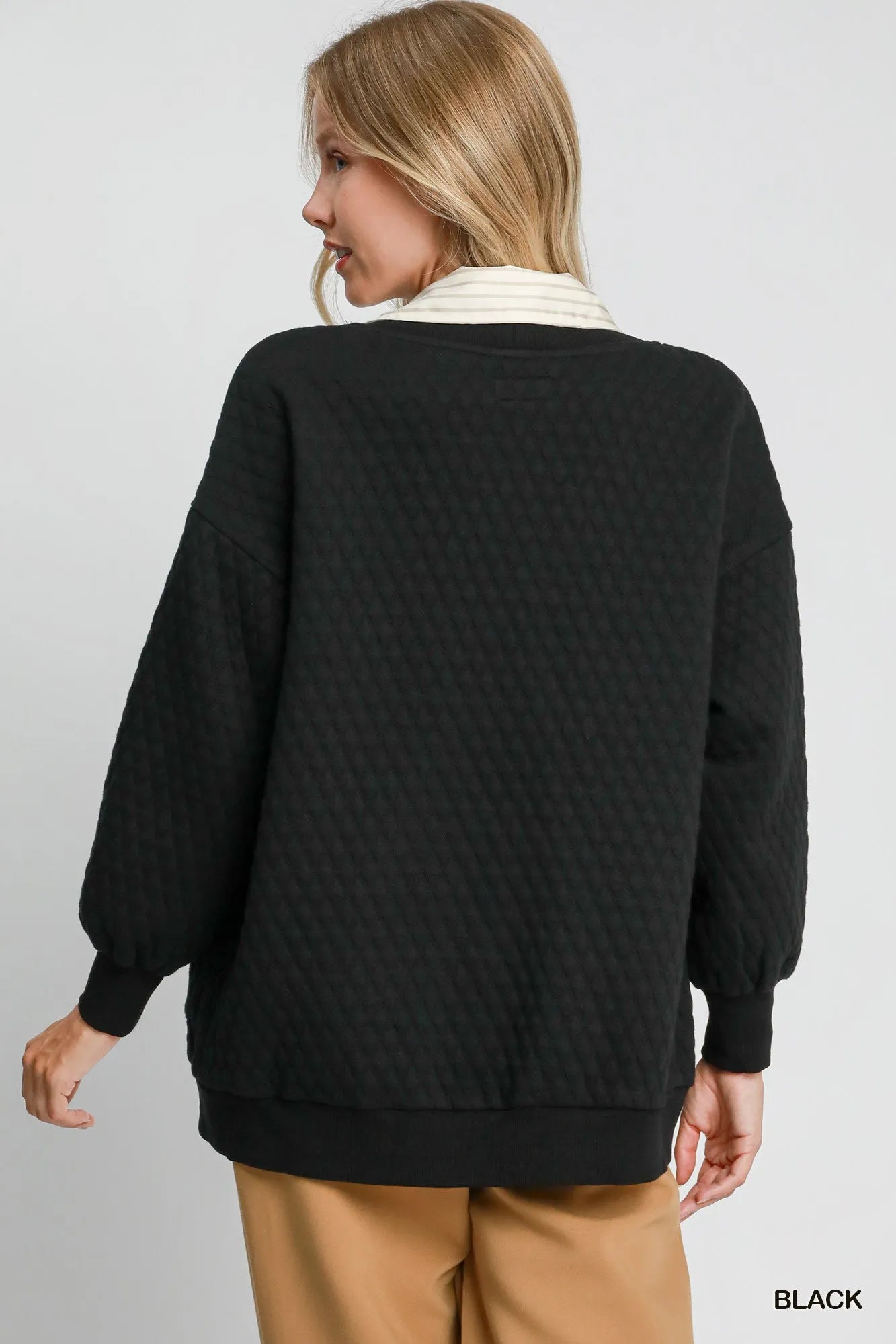Umgee Button - Up Jacquard Cardigan - Jennie Dots