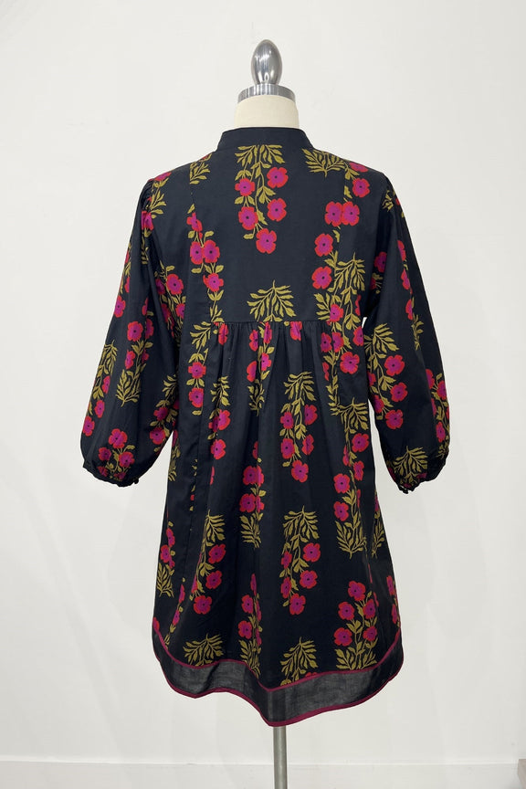 Umgee Floral Babydoll Dress - Black Mix - Jennie Dots