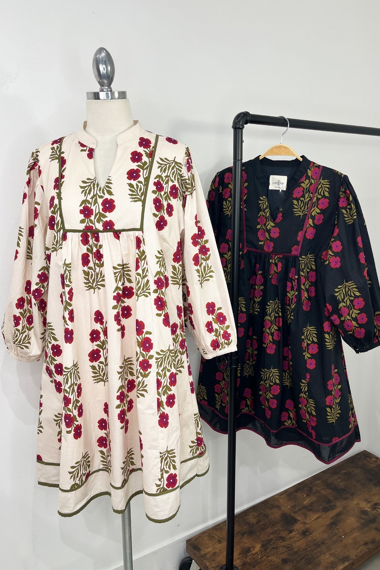 Umgee Floral Babydoll Dress - Cream Mix - Jennie Dots