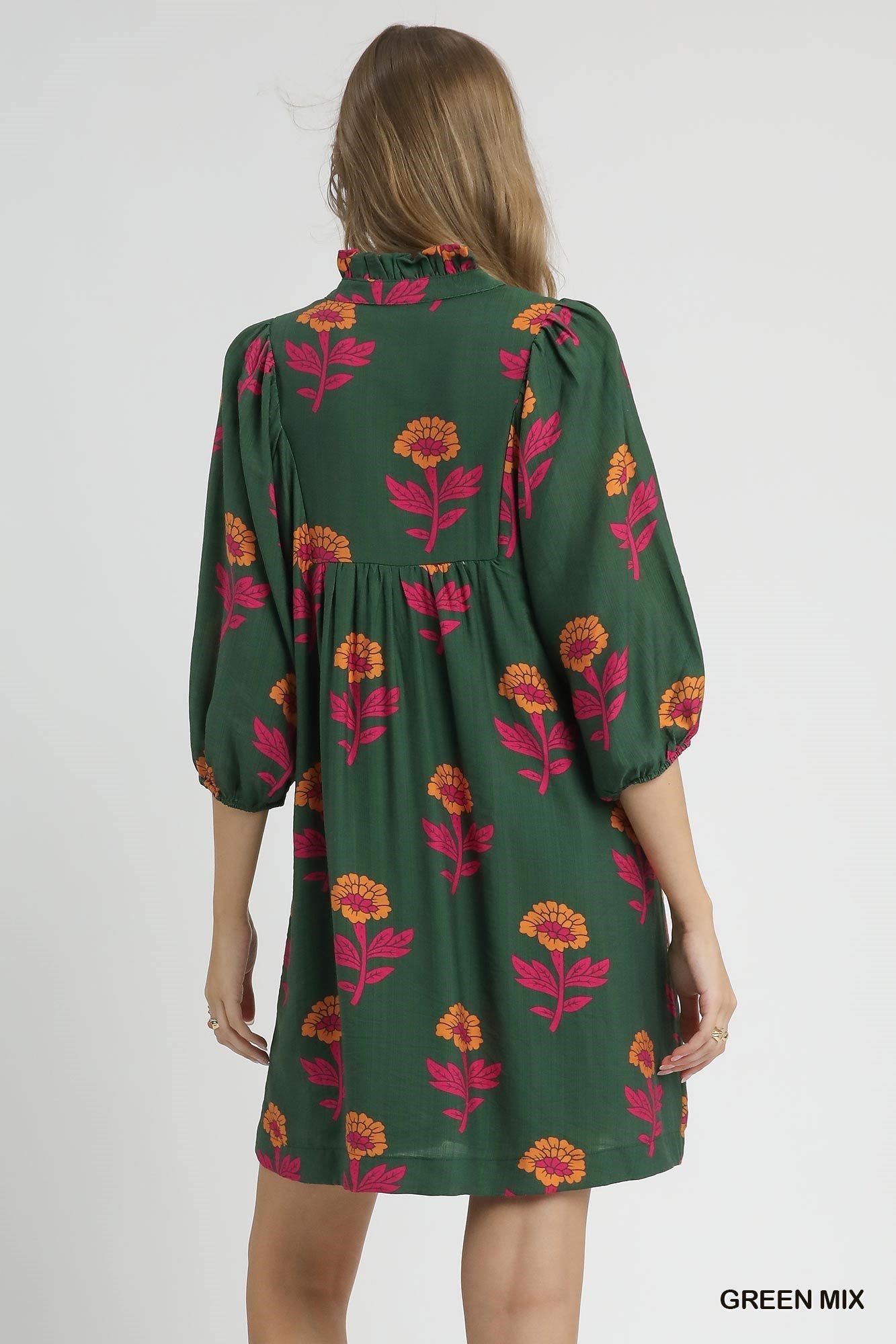Umgee Floral Babydoll Tunic Dress - Jennie Dots