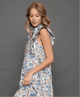 Umgee Floral Garden Print Tiered Maxi Dress - Blue & Cream - Jennie Dots