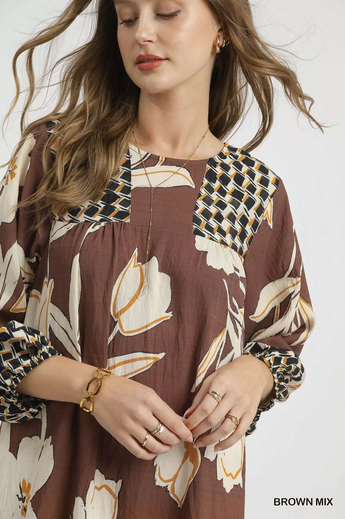 Umgee Floral High - Low Babydoll Dress - Jennie Dots