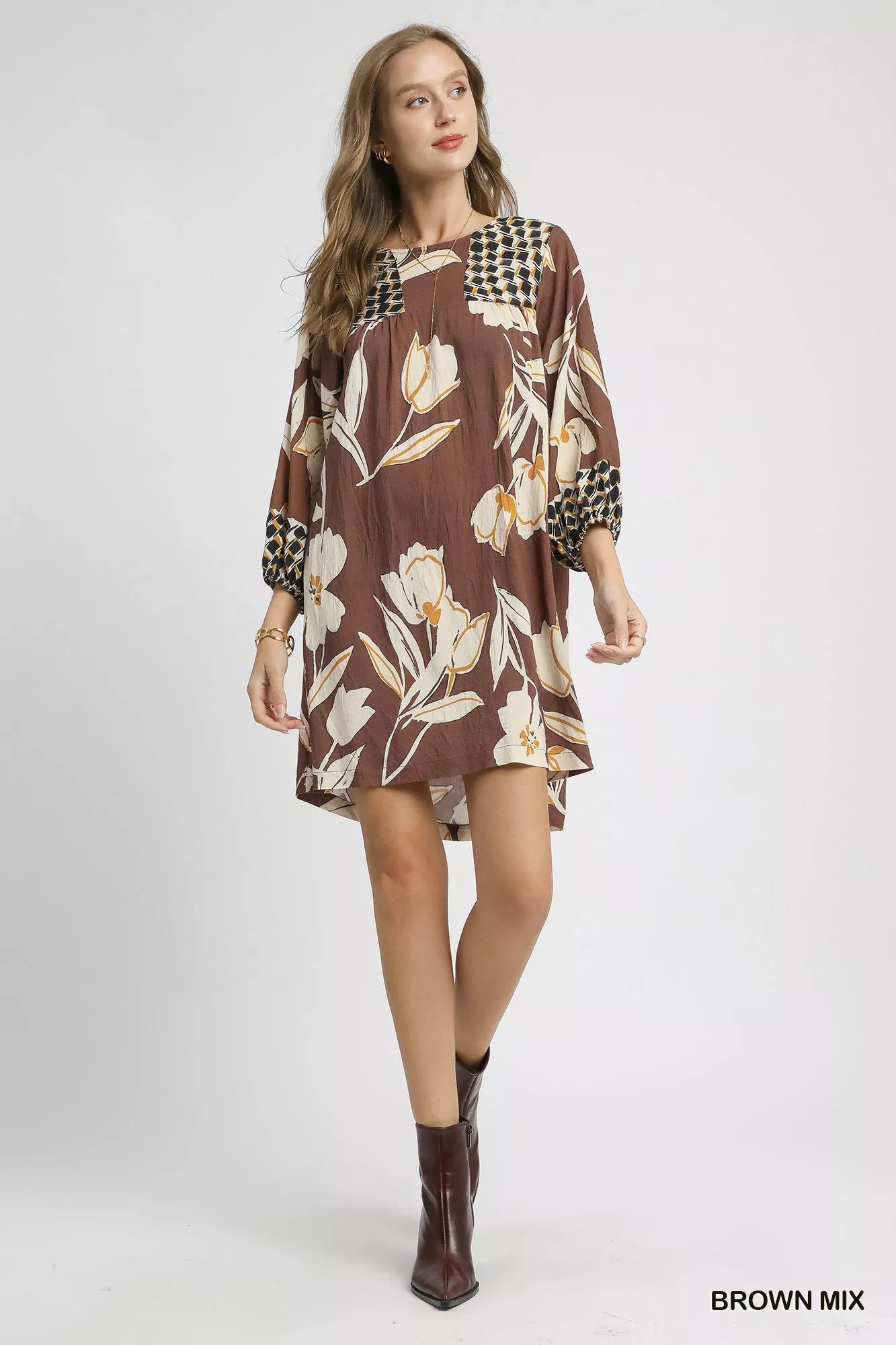 Umgee Floral High - Low Babydoll Dress - Jennie Dots