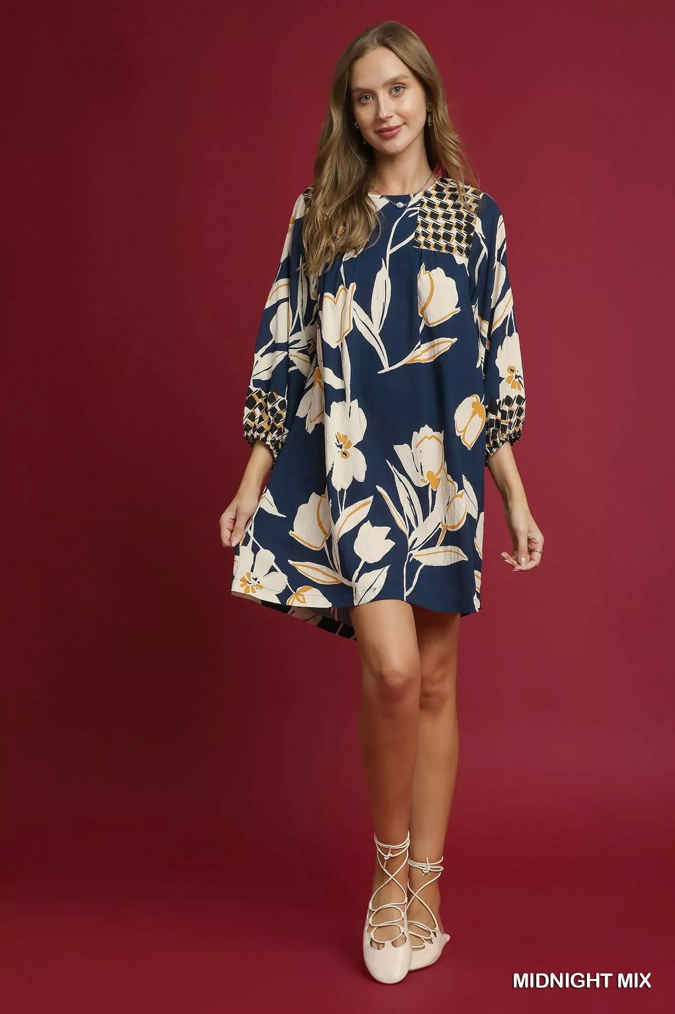 Umgee Floral High - Low Babydoll Dress - Jennie Dots