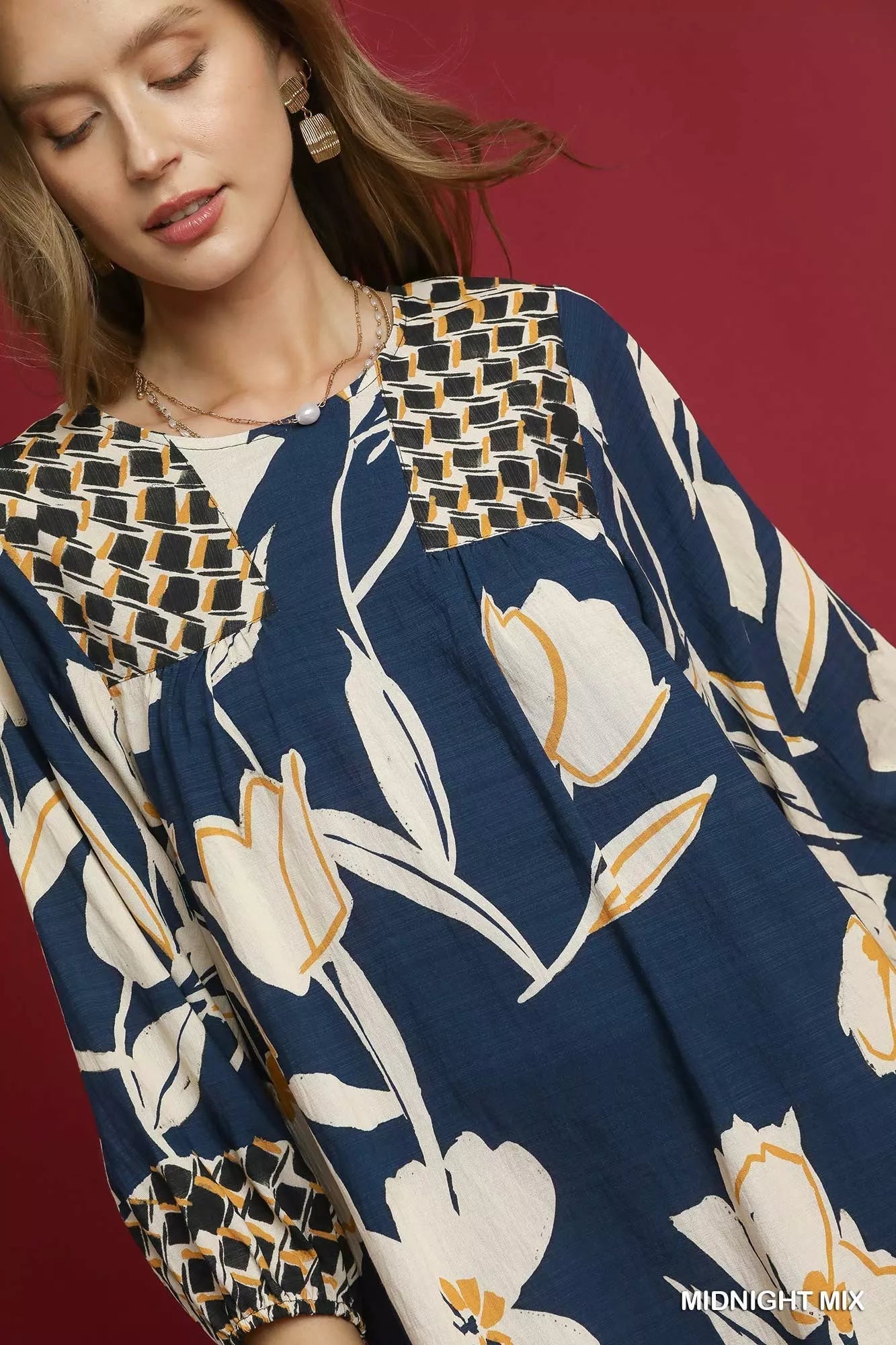 Umgee Floral High - Low Babydoll Dress - Jennie Dots