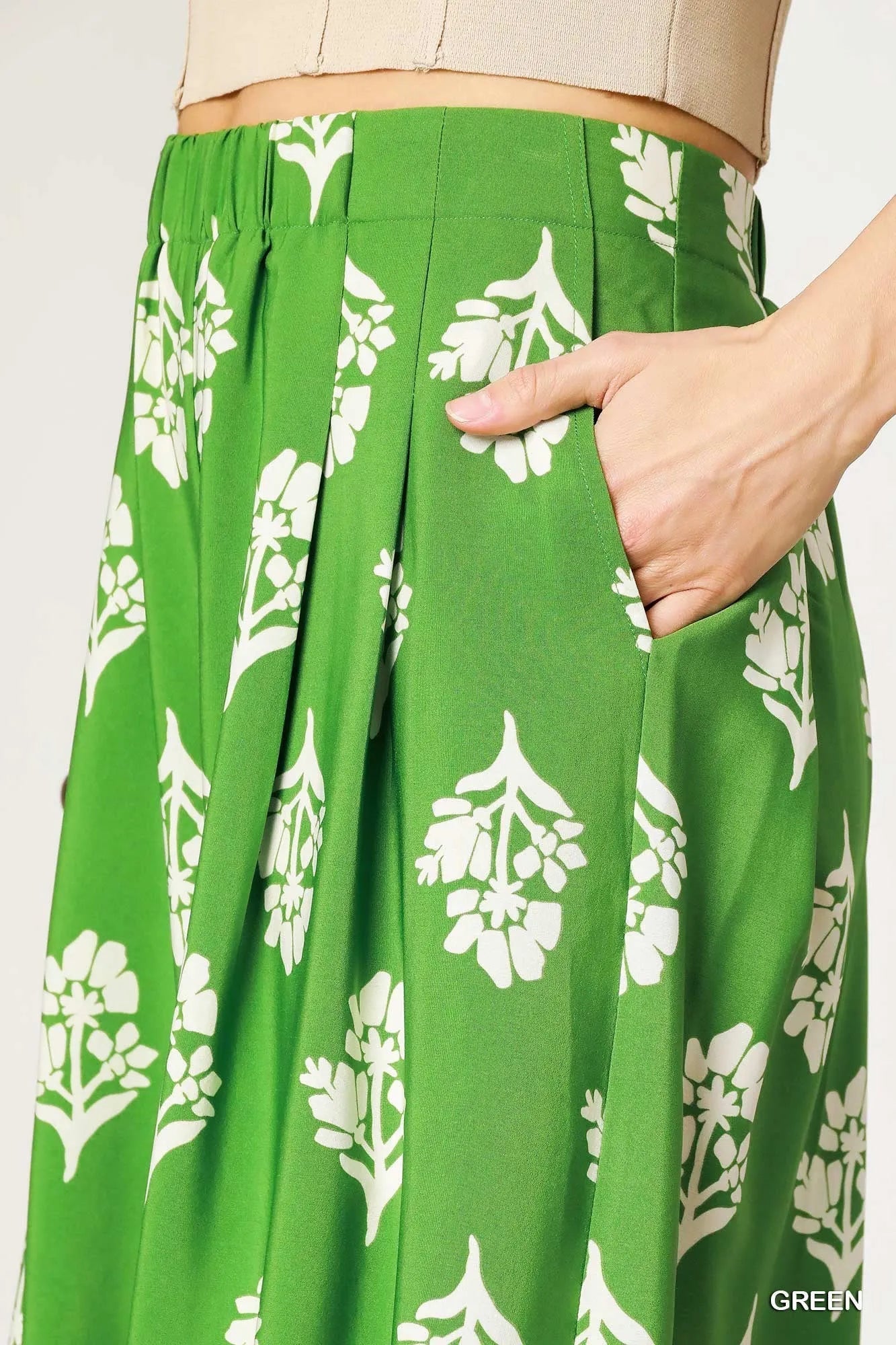 Umgee Floral Pleated Wide - Leg Pants - Jennie Dots