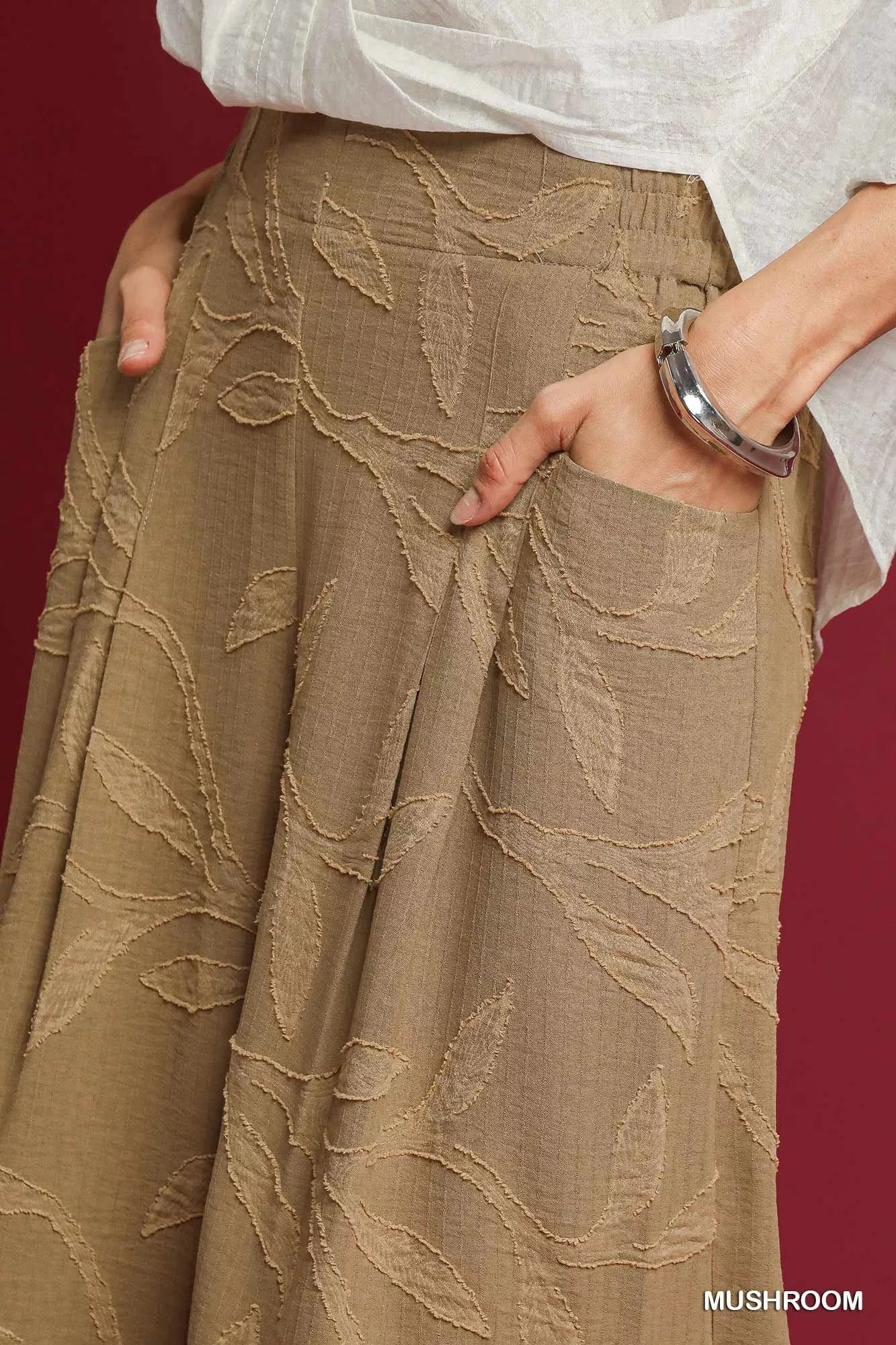 Umgee Jacquard Wide - Leg Pants - Jennie Dots