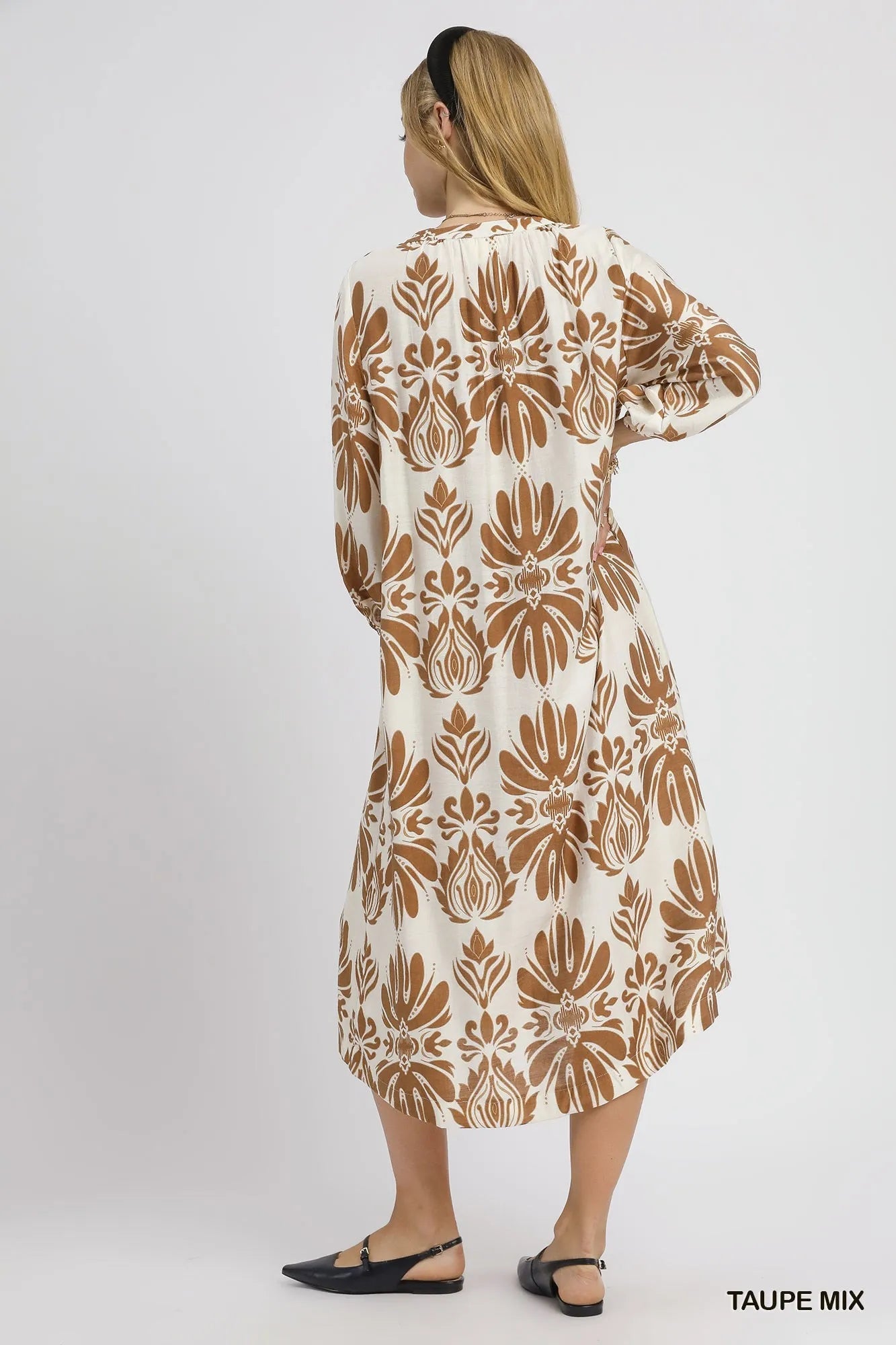 Umgee Mix Abstract Floral Print Midi Dress - Jennie Dots